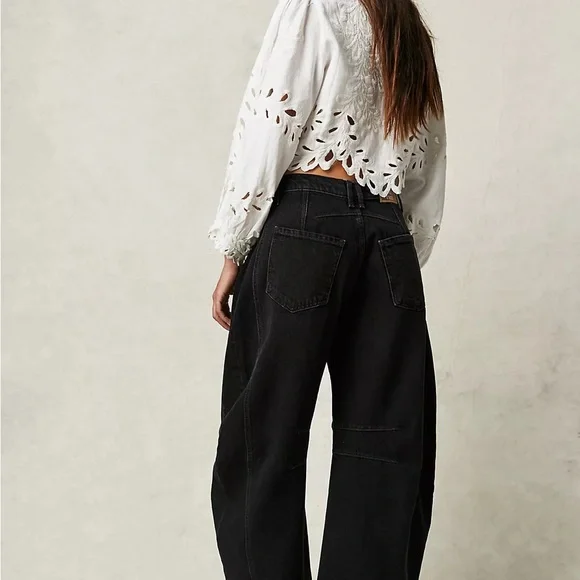 We The Free Good Luck Mid Rise Barrel Jeans - Picture 4 of 6